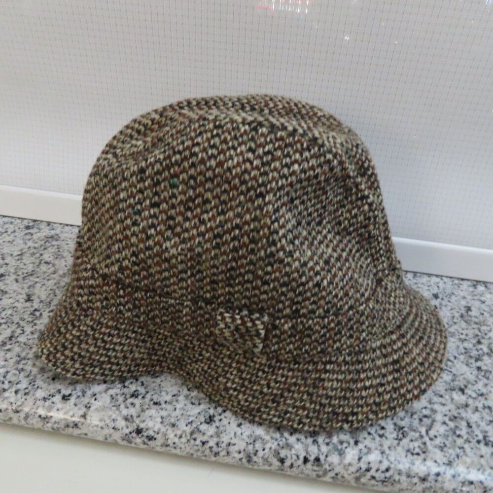 Vintage Harris Tweed  Failsworth grouse bucket hat large 100% wool brown